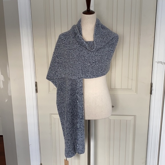 NWT—Halogen Marled Navy Combo Wide Scarf - Picture 3 of 4